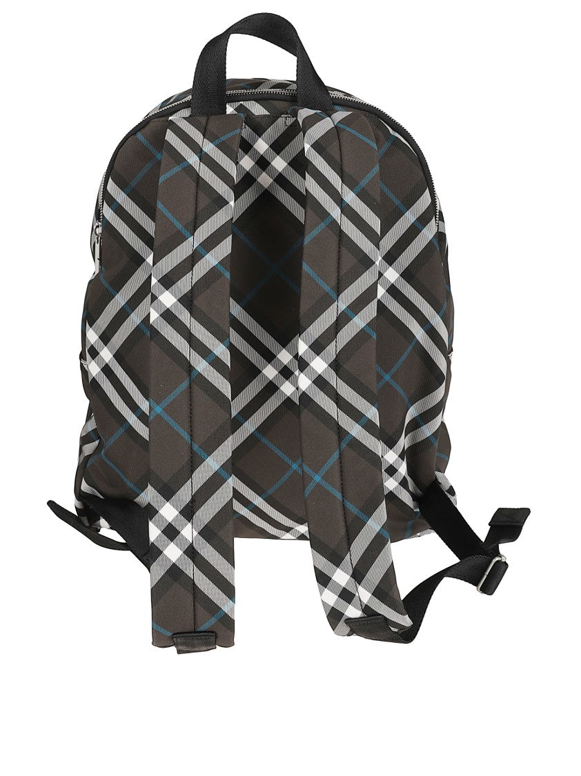 Burberry Plaid Backpack With Spacious Compartment