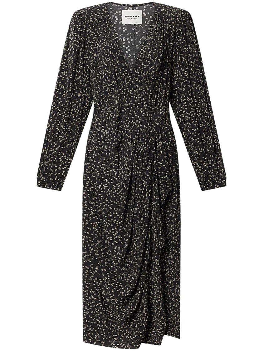 Isabel Marant Étoile Scattered Print Midi Dress With V-Neckline