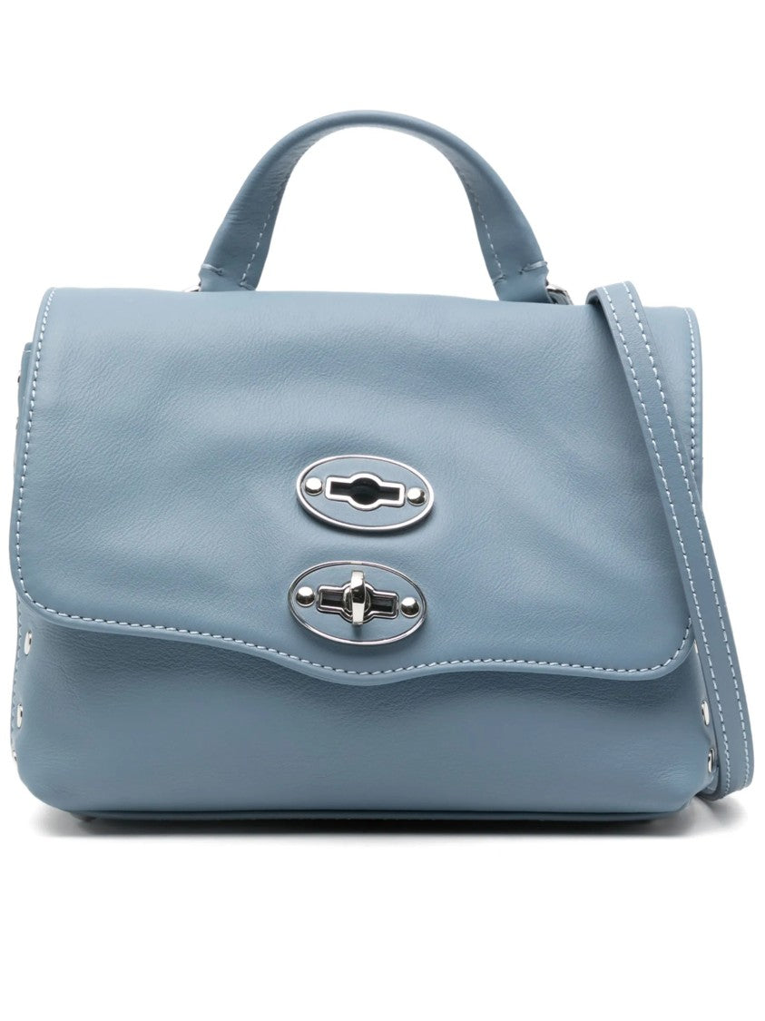 Zanellato Muted Blue Postina Saeta Leather Handbag