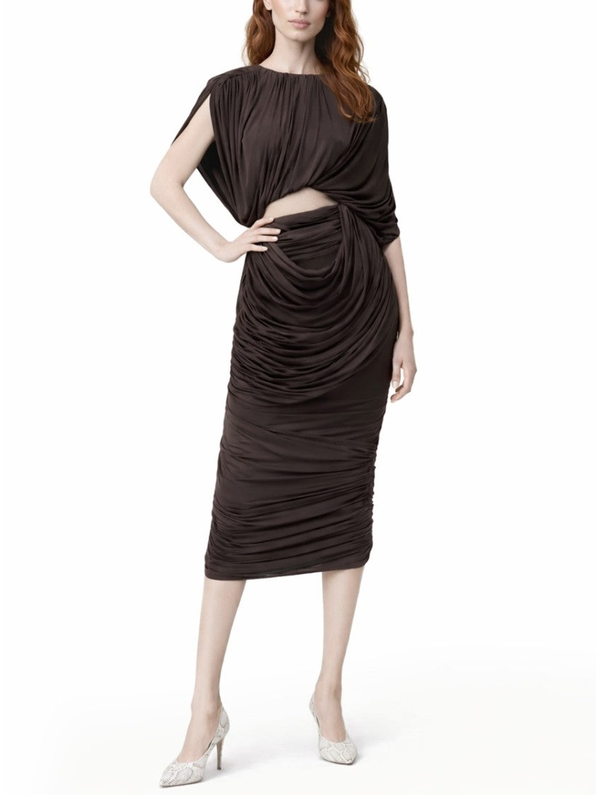 Magda Butrym Draped Cupro Voluminous Crop Top
