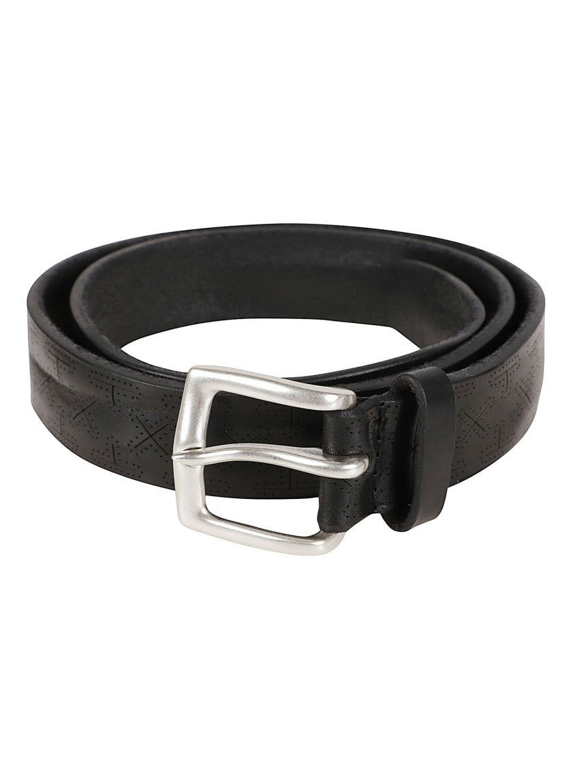 Orciani Sports Slim Embossed Calf Leather Belt