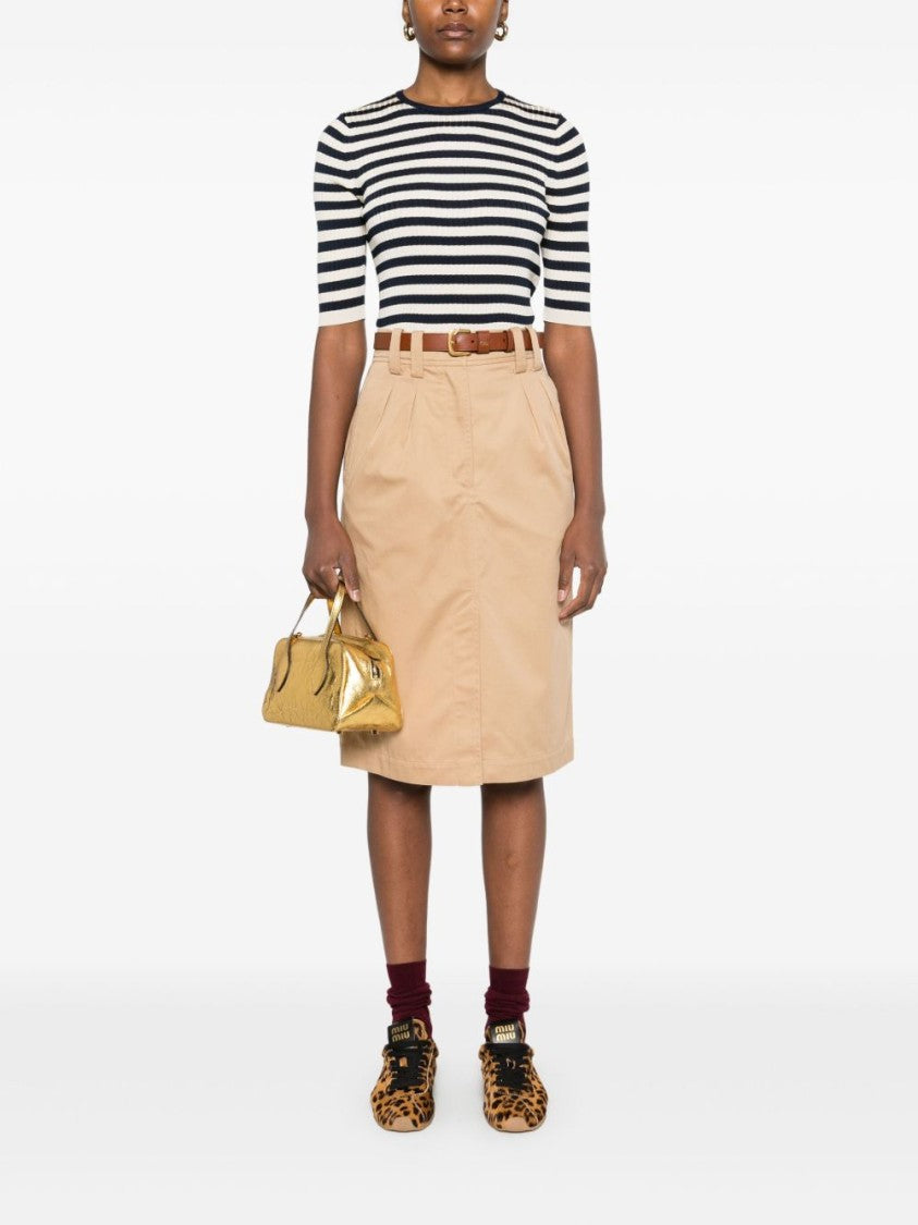 A.P.C. Almond Beige Cotton Poplin Skirt