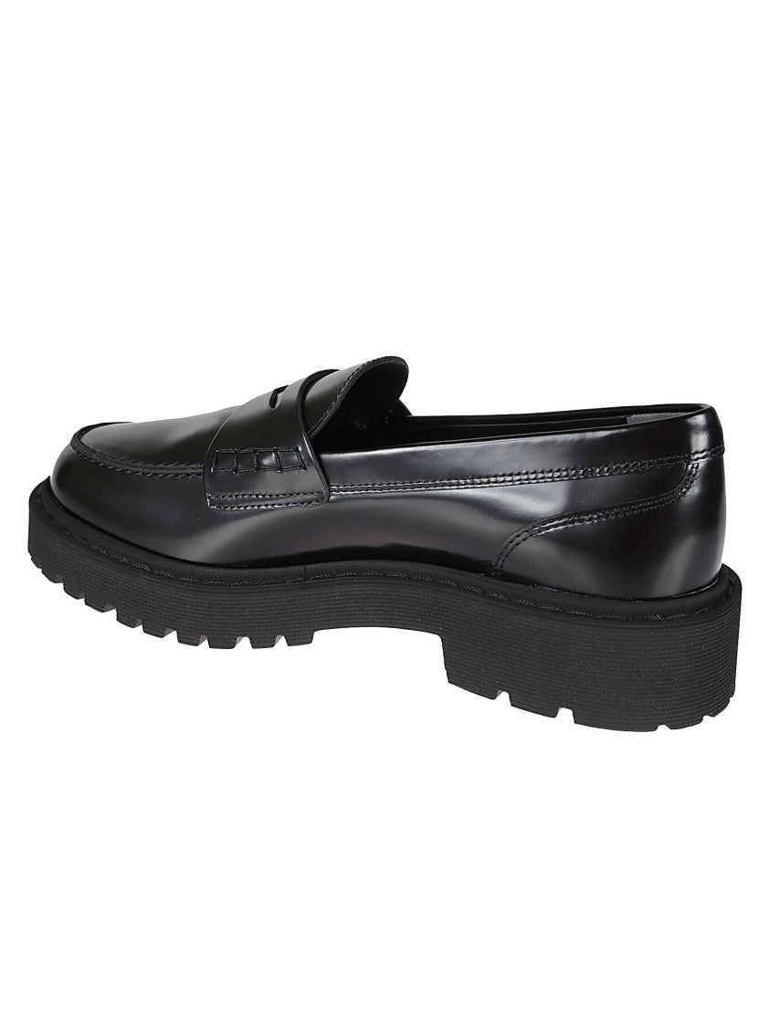 Hogan H543 Leather Loafers With Rubber Sole