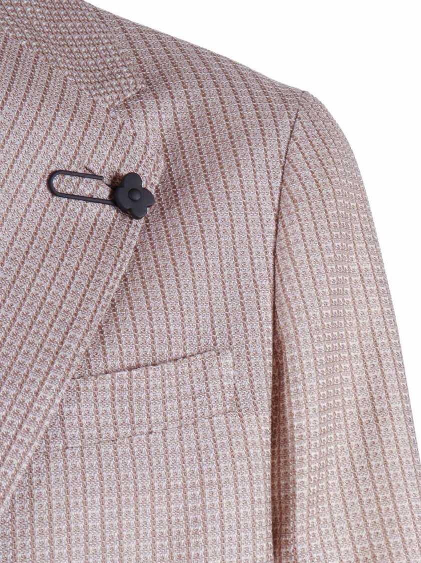 Lardini Liknit Textured Neutral Blazer
