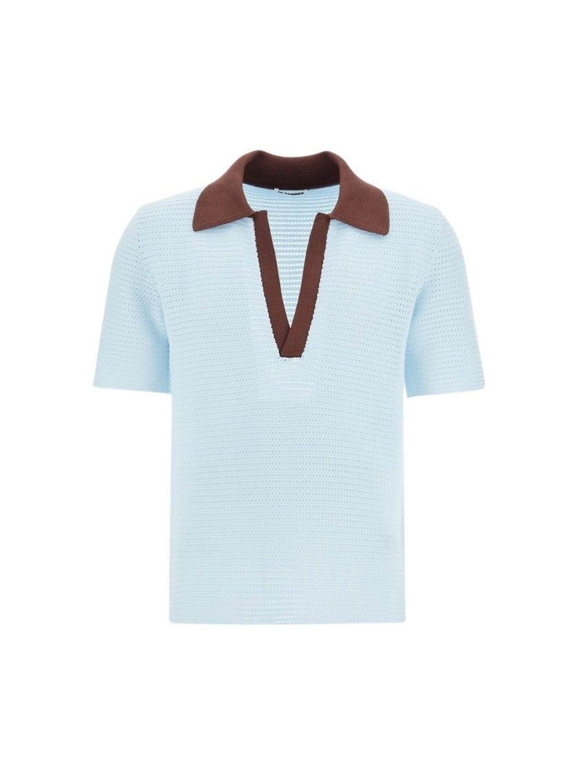 Jil Sander Short Sleeve Polo Shirt Powdered Blue