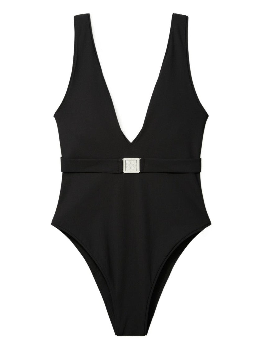 Tory Burch Belted Logo Swimsuit