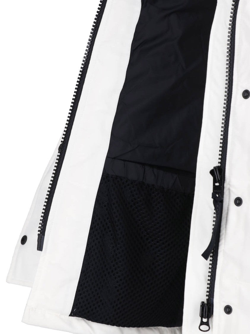 Canada Goose White Shelburne High-Collar Button Jacket