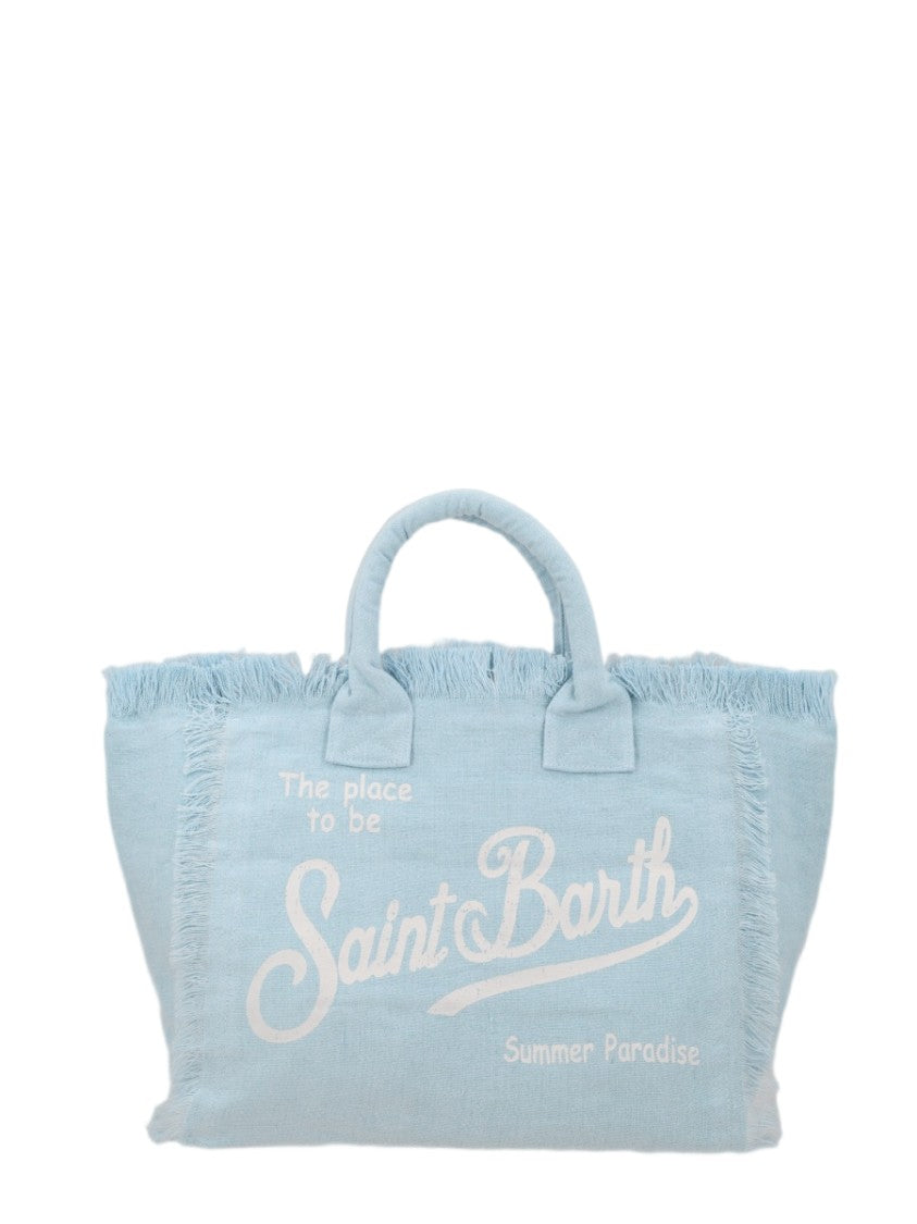 Mc2 Saint Barth Baby Blue Fringed Tote Bag