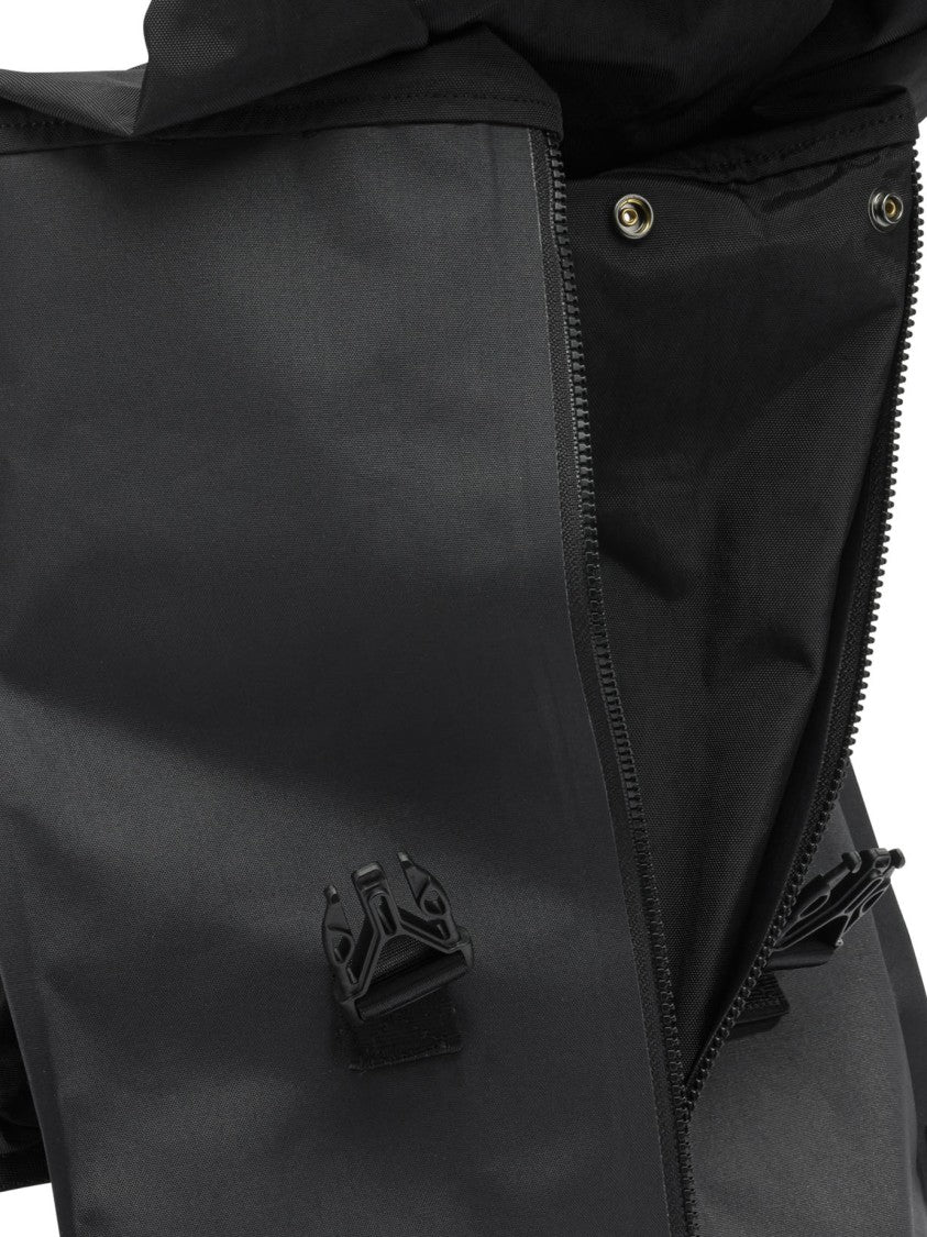 C.P. Company Black Belt Bag With Roll-Top Closure And Buckle Details