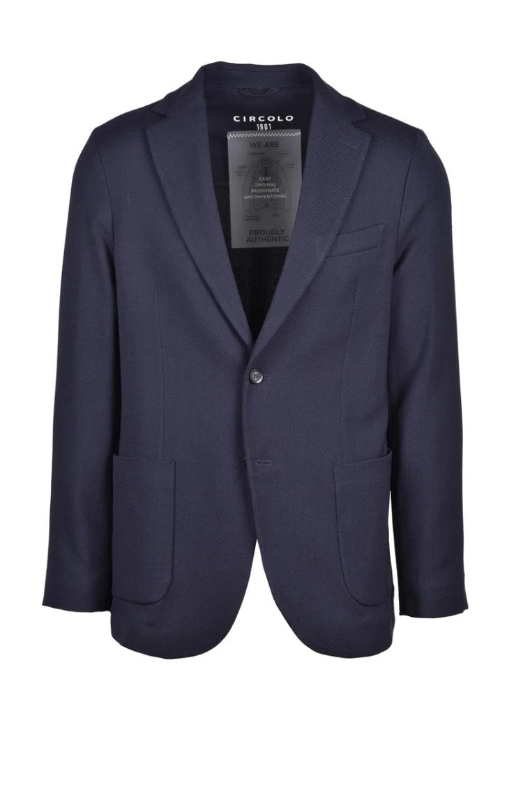 Circolo 1901 Rounded Blazer Jacket With Button Closure And Unlined Interior