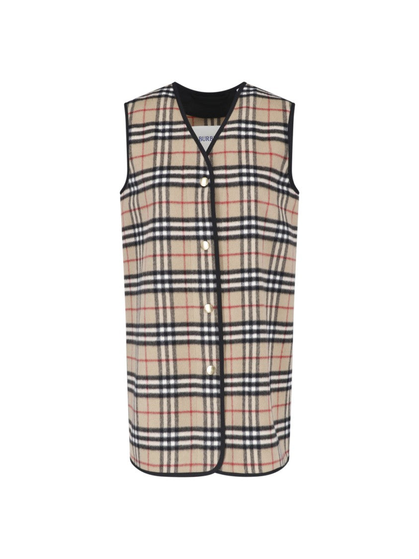 Burberry Check Wool-Cashmere Detachable Button Liner