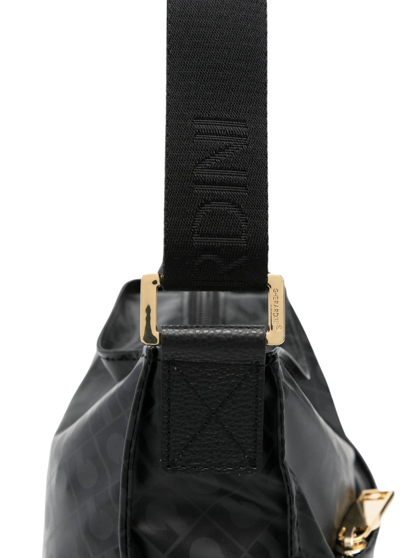 Gherardini Small Crossbody Satchel With Monogram Print And Gold-Tone Hardware