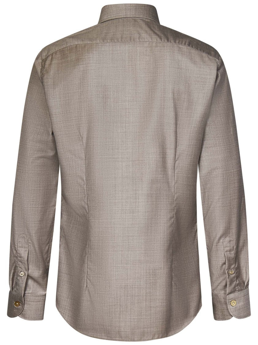 Franzese Collection Tailored Beige Shirt With Classic Collar