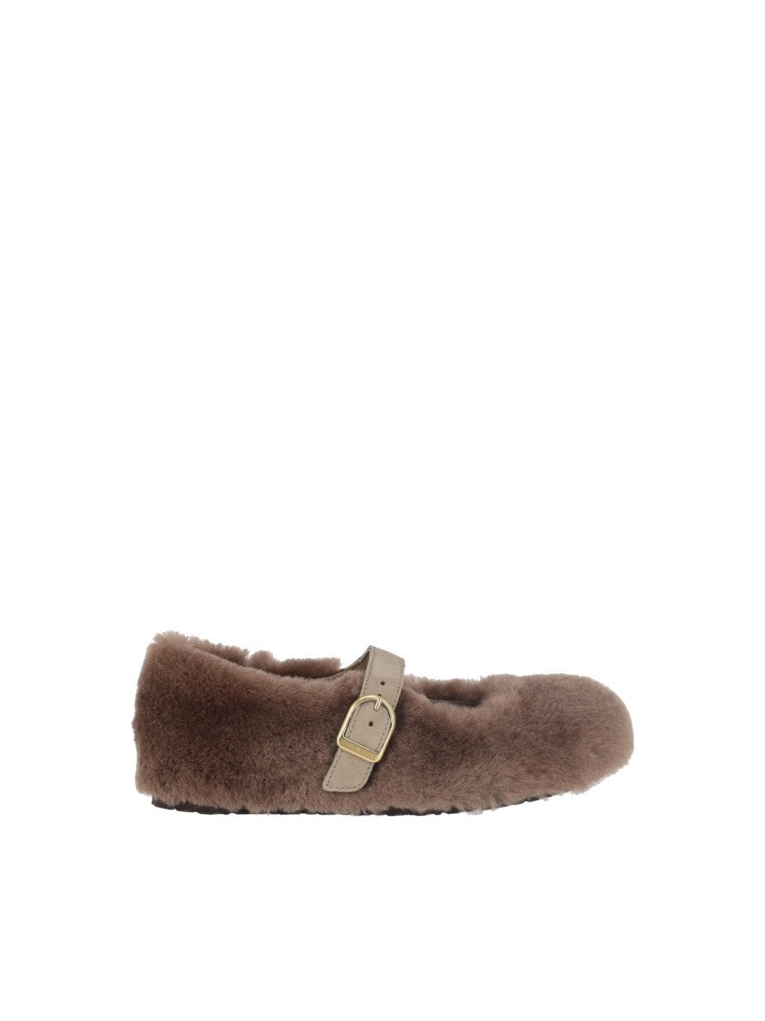 Birkenstock Grey Taupe Santa Clarita S Shearling Flats