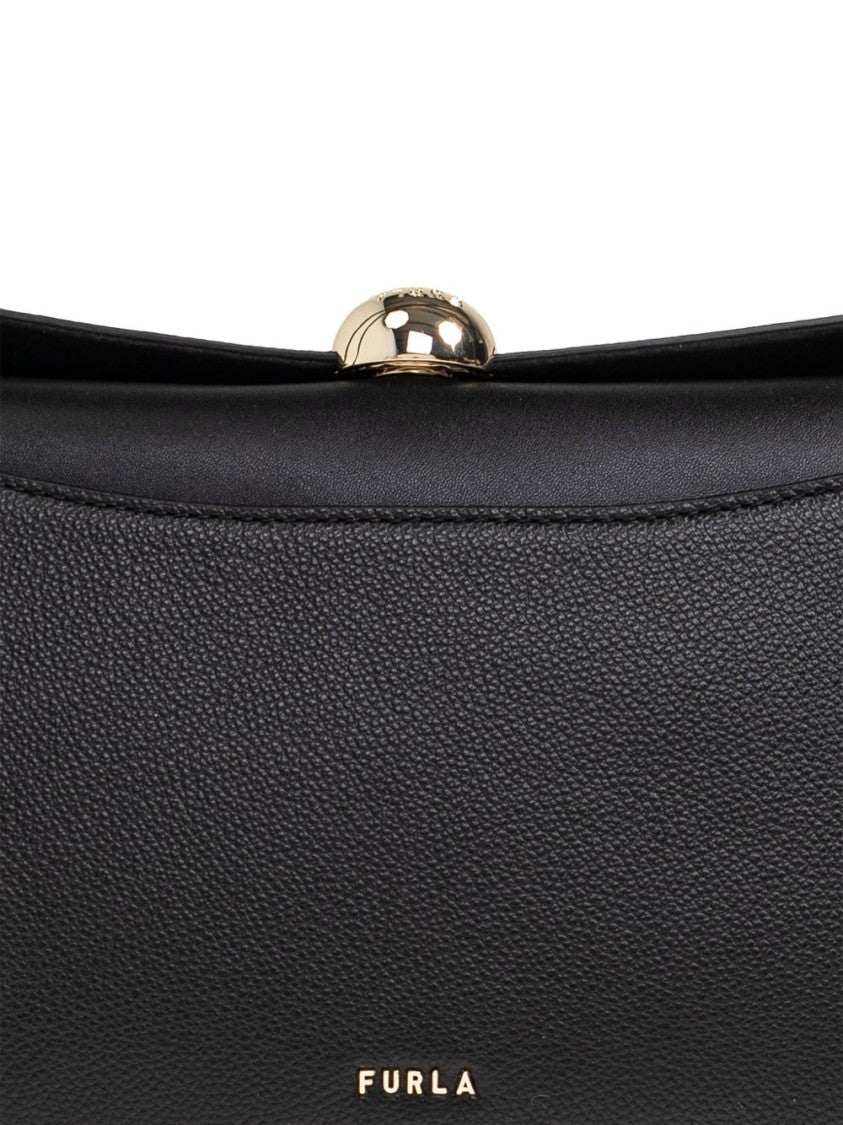 Furla Textured Leather Handbag With Structured Frame