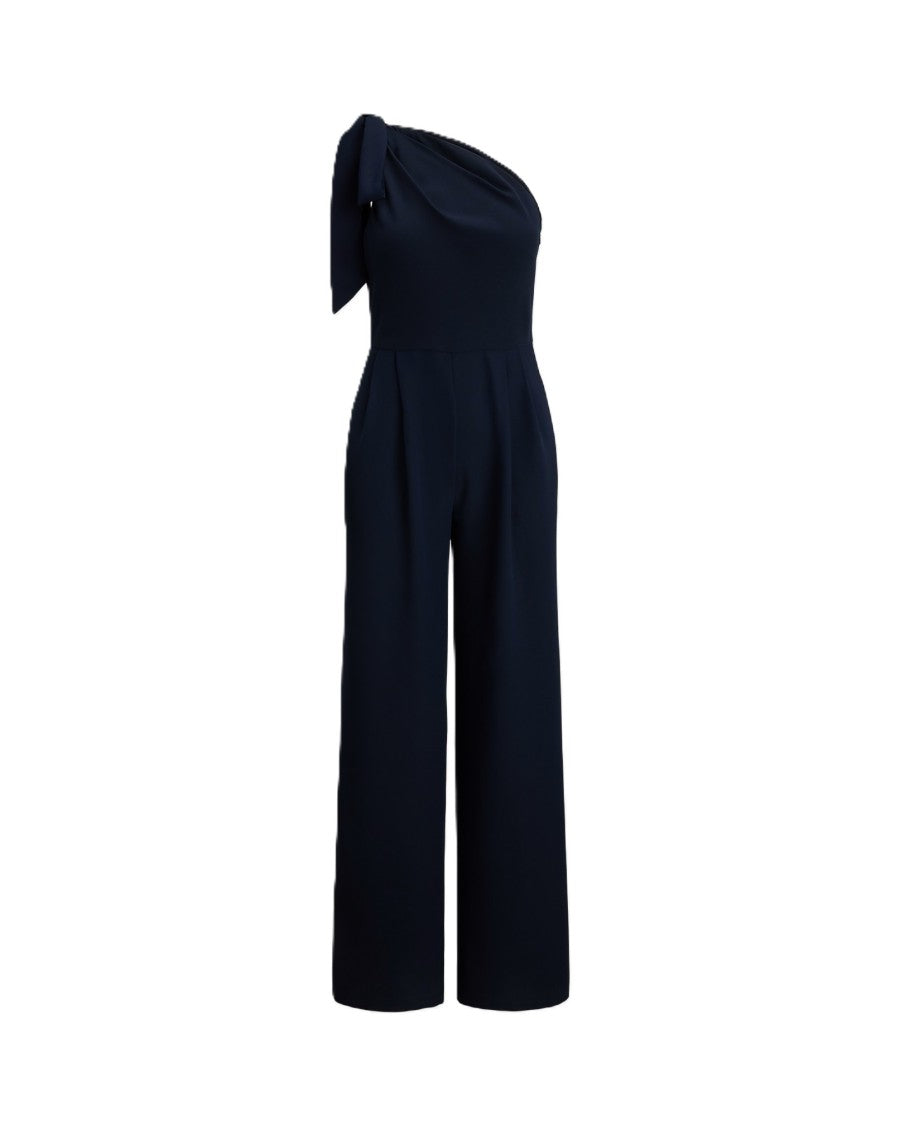 Lauren Ralph Lauren Navy Blue Satin Crepe Jumpsuit