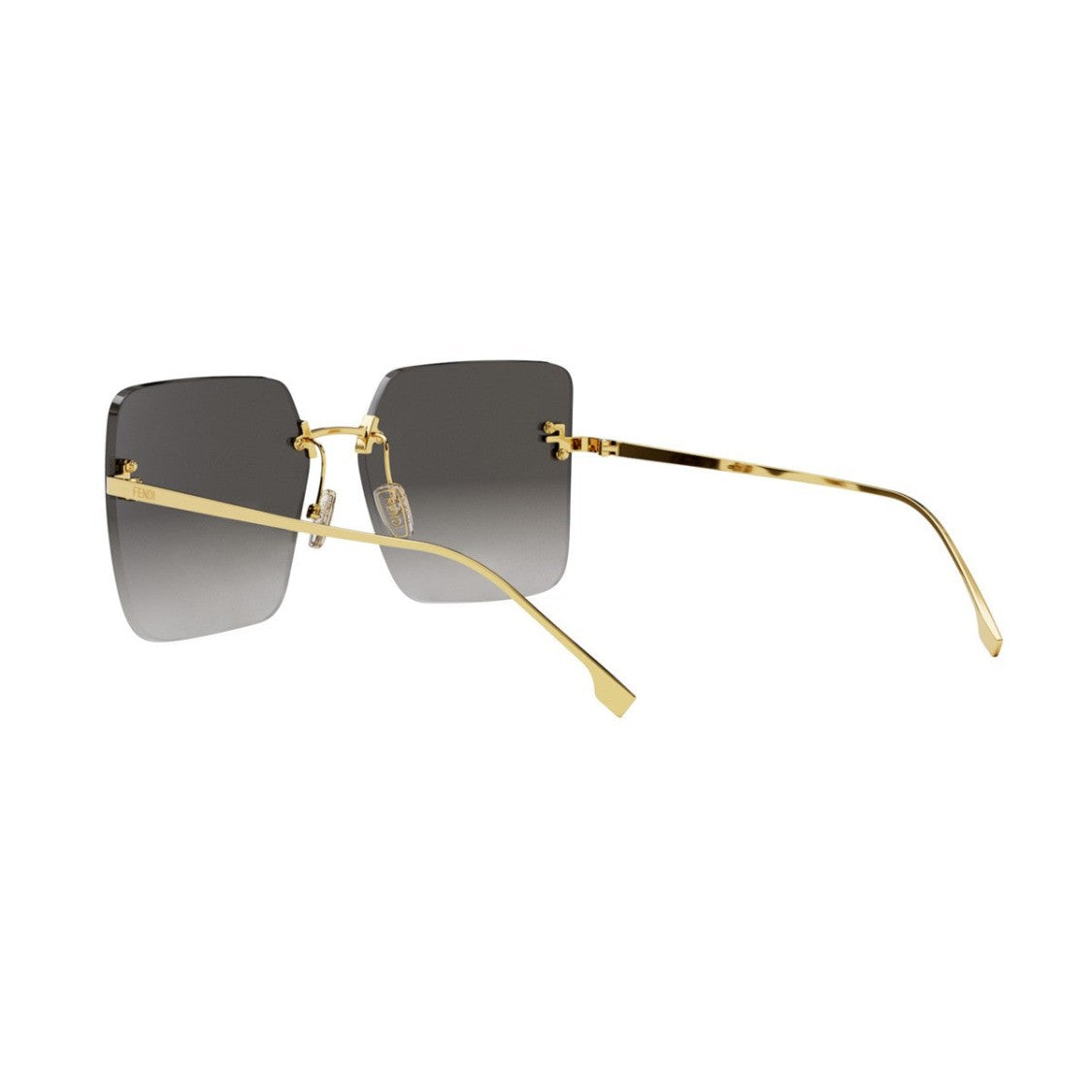 Fendi Gold First Crystal Metal Rimless Sunglasses