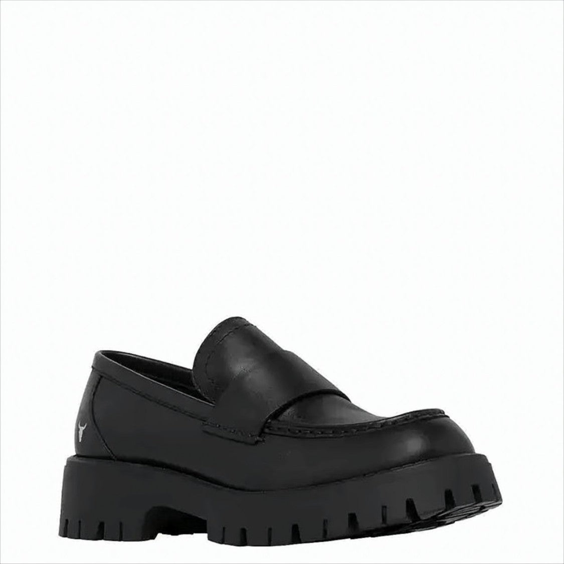 Windsor Smith Black Leather Platform Loafers