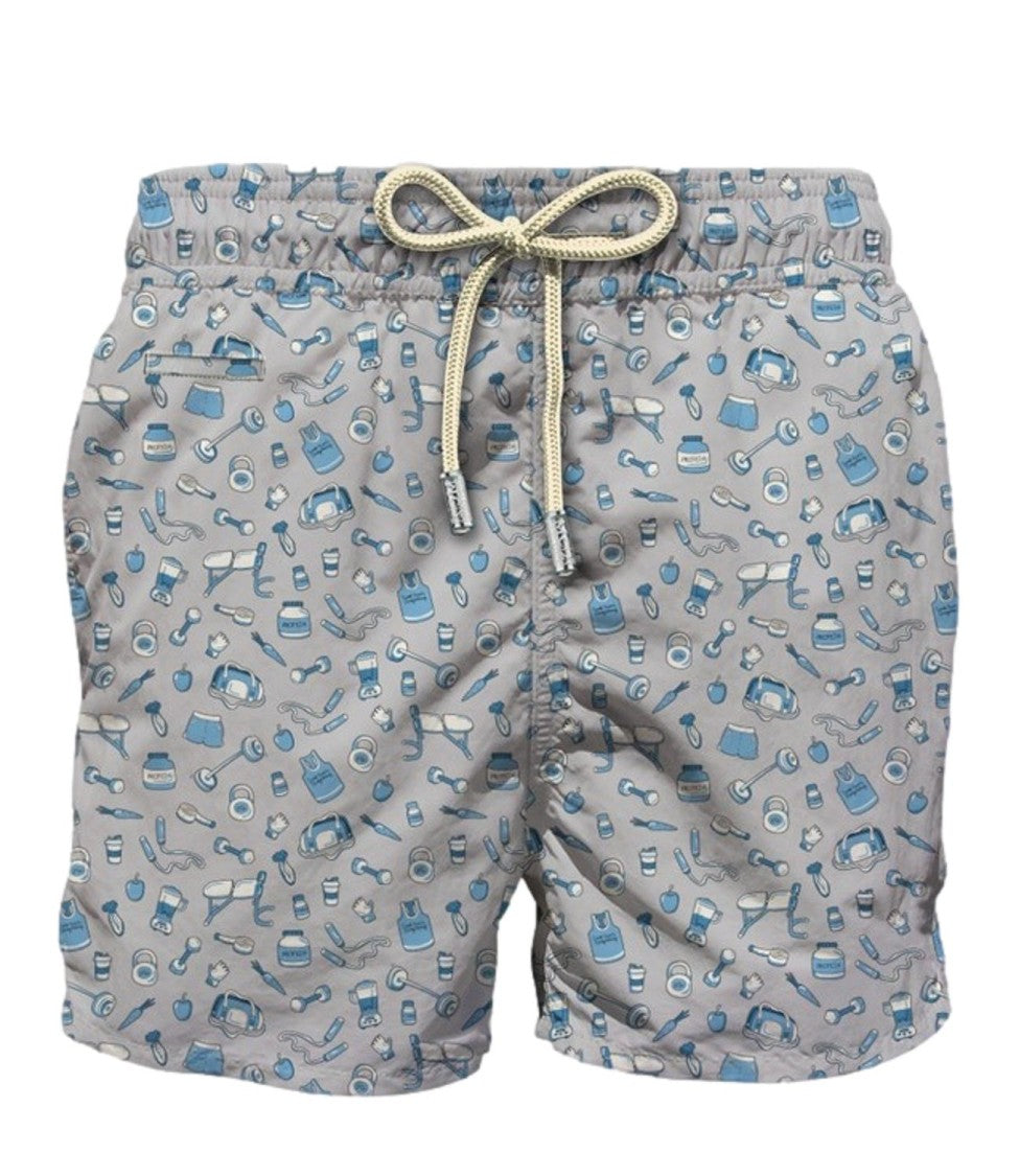 Mc2 Saint Barth Grey Lighting Micro Fantasy Swim Shorts