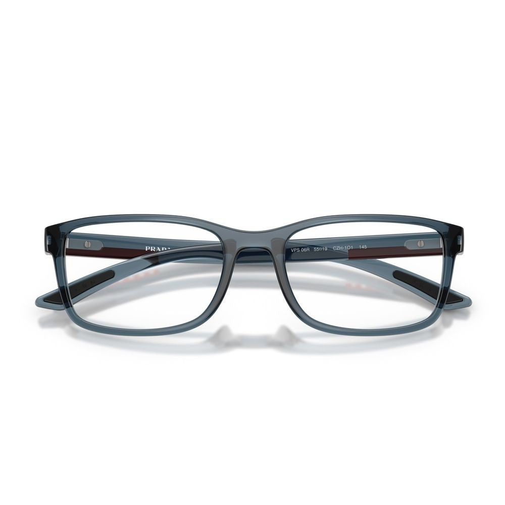 Prada Linea Rossa Ps 06Rv Transparent Light Blue Rectangular Glasses