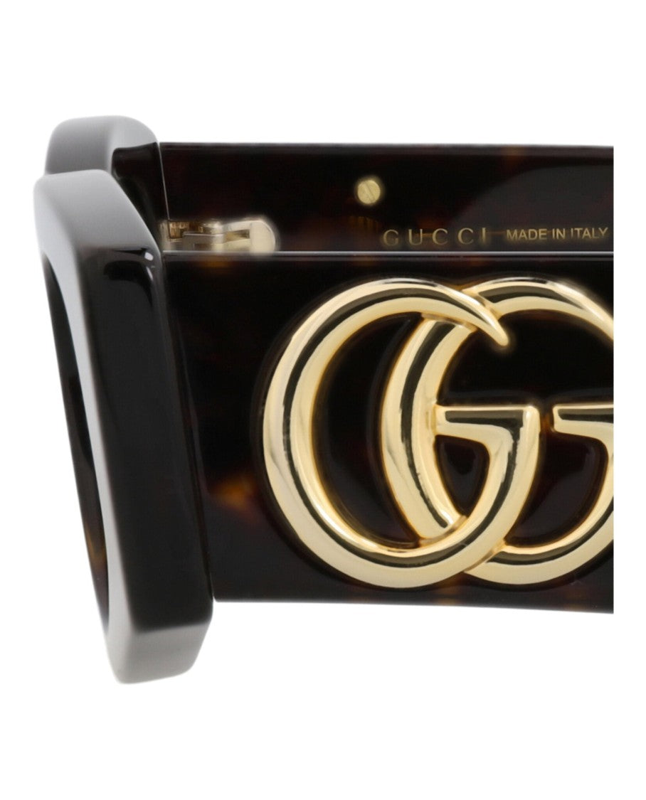 Gucci Square-Frame Recycled Acetate Sunglasses With Gold Logo Detail