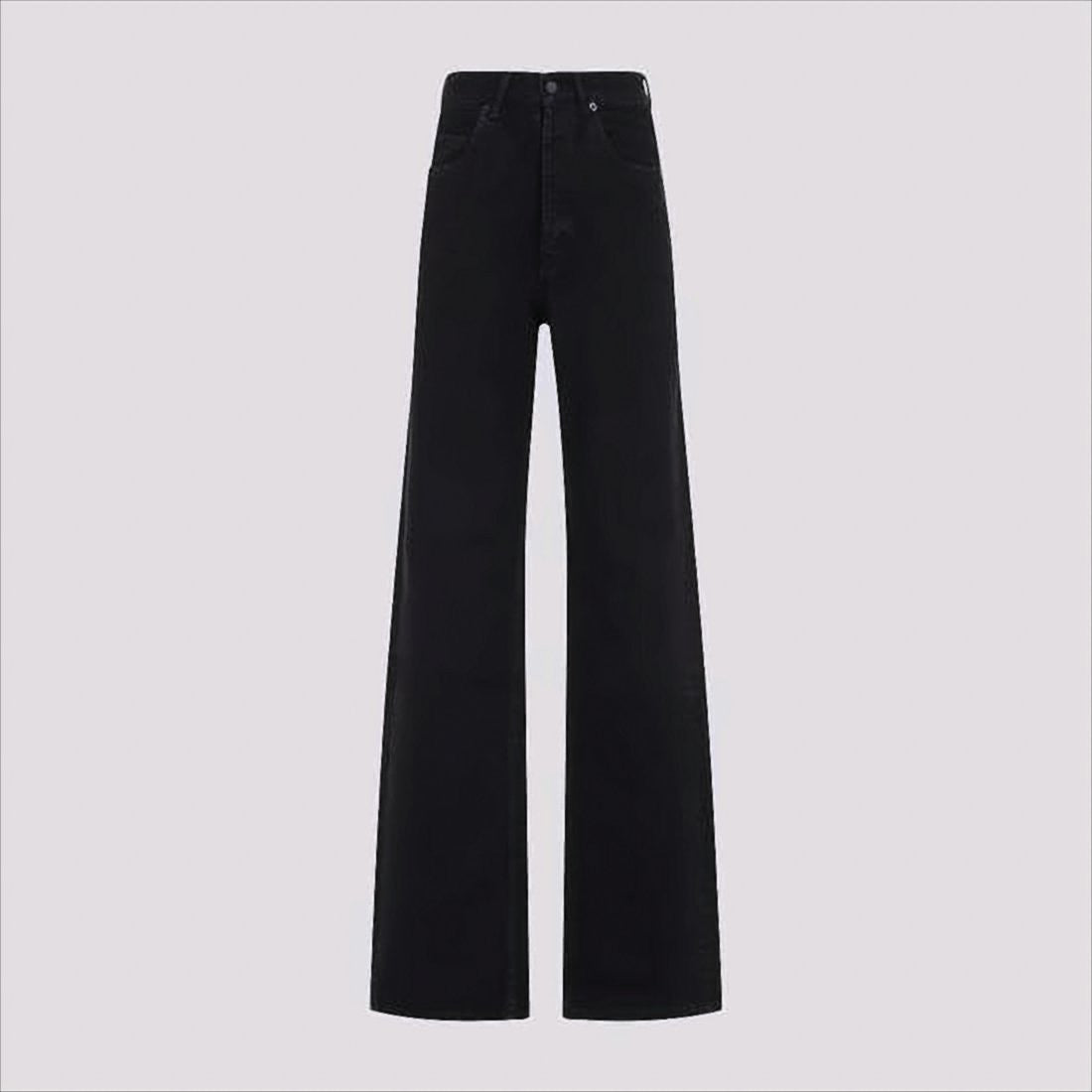Saint Laurent Wide-Leg High-Waisted Black Denim Pants
