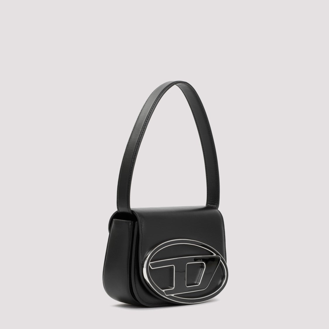 Diesel Structured Black Leather Handbag