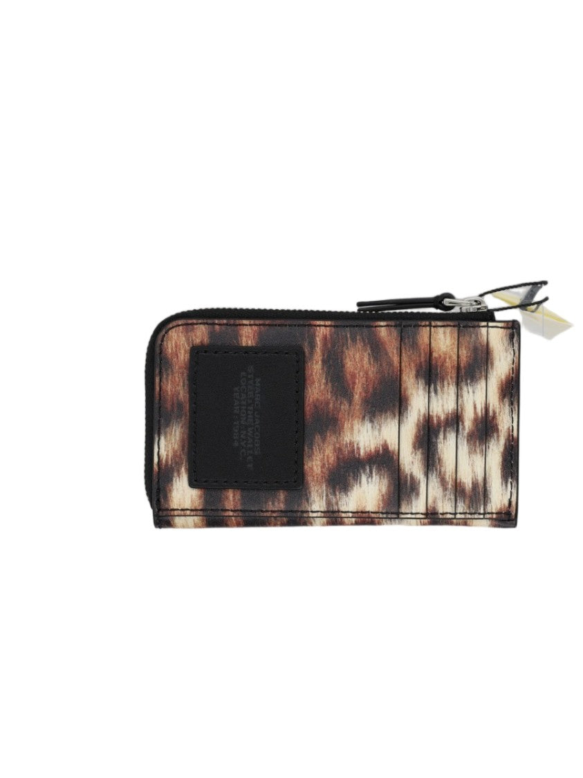 Marc Jacobs Brown Animal Print Zip-Around Leather Wallet