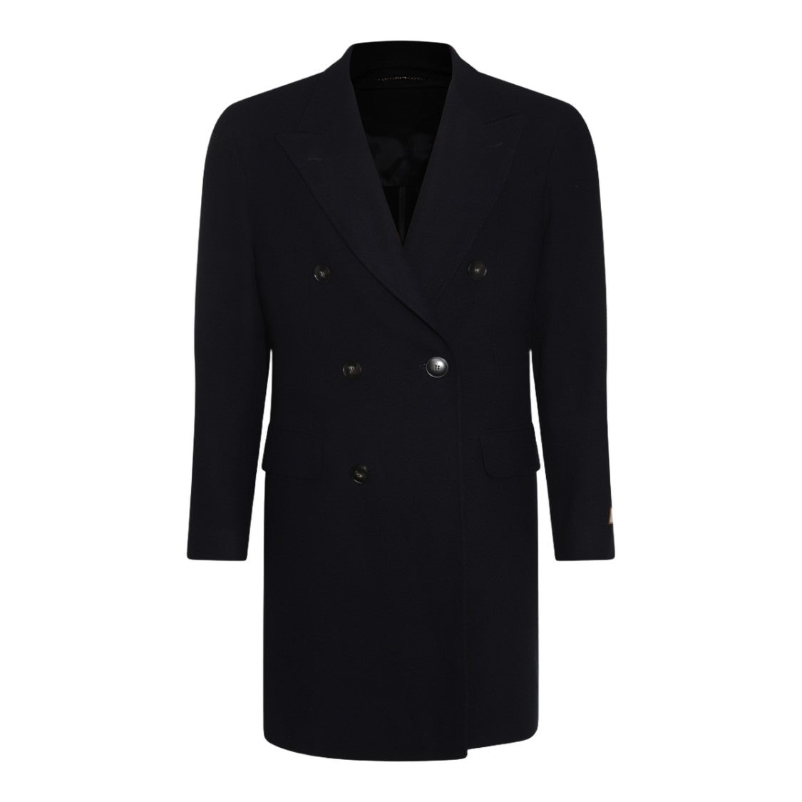 Canali Double-Breasted Tailored Coat With Wide Lapels And Buttoned Cuffs