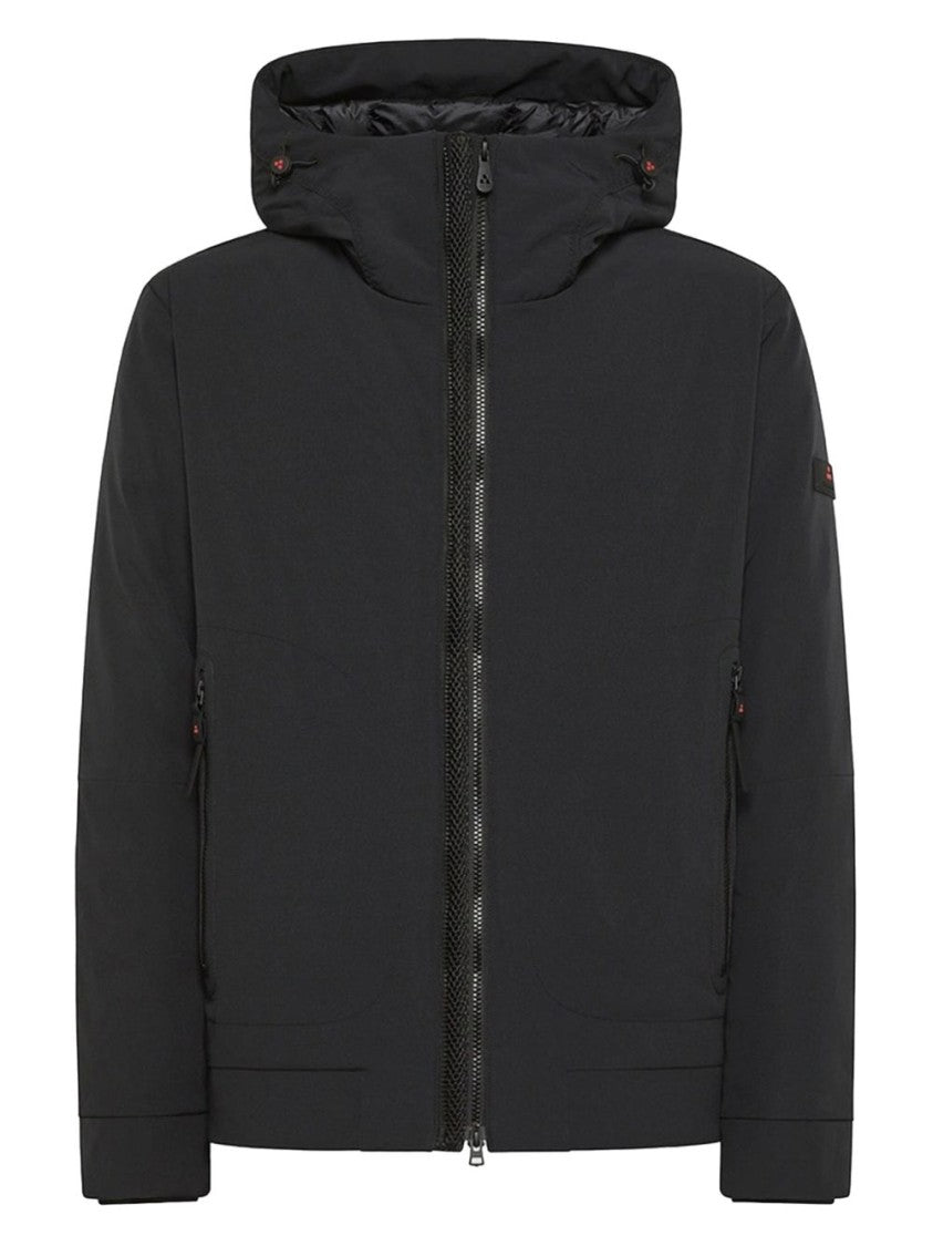 Peuterey Hooded Black Jacket With Zippered Pockets And Adjustable Hood