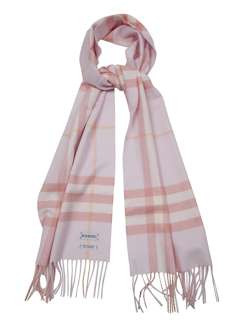 Burberry Cashmere Scarf With Classic Check Pattern And Fringed Ends