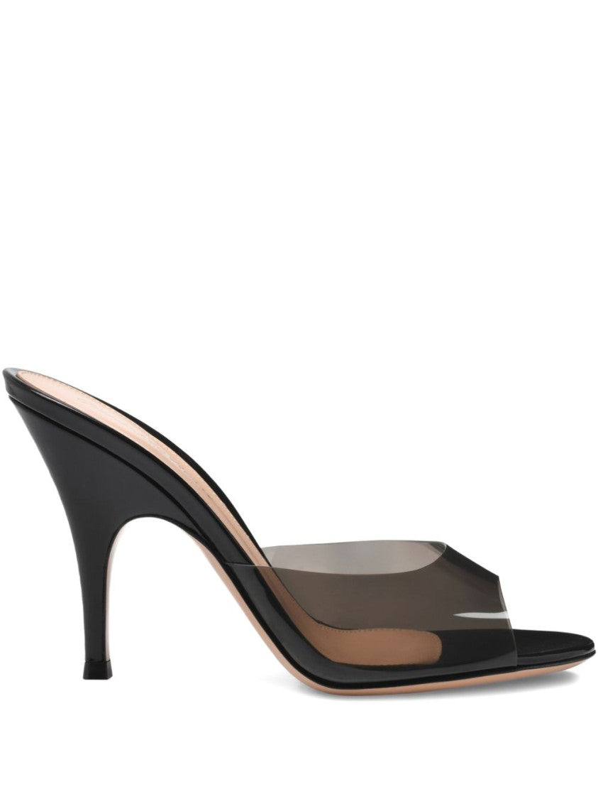 Gianvito Rossi White Open-Toe Glossy Stiletto Transparent Sandals