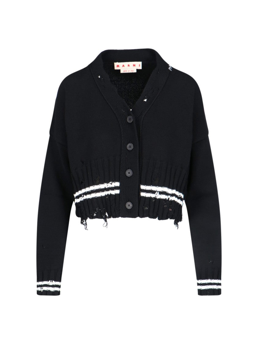 Marni V-Neck Cardigan – Black