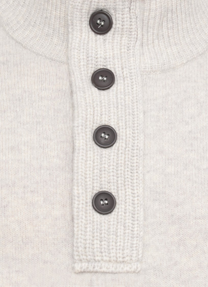 Barbour Button-Up High Neck Wool Sweater