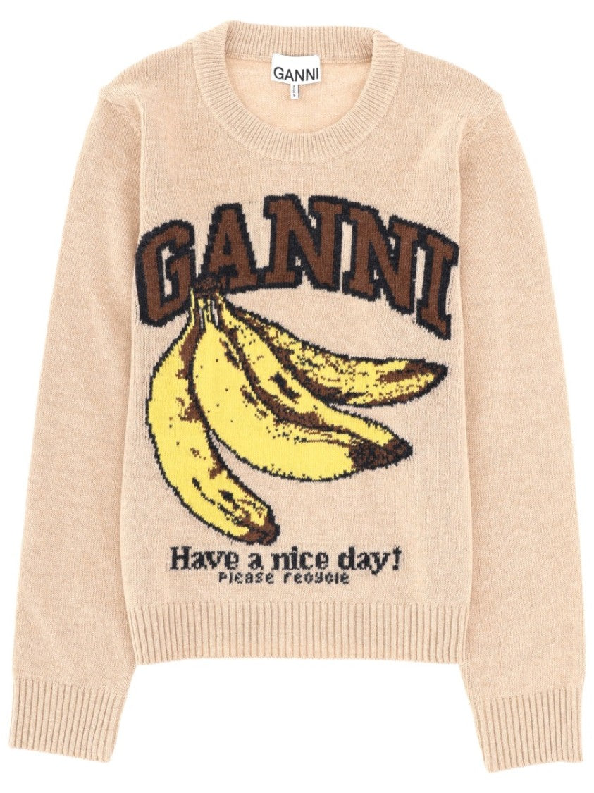 Ganni Have A Nice Day Wool Sweater