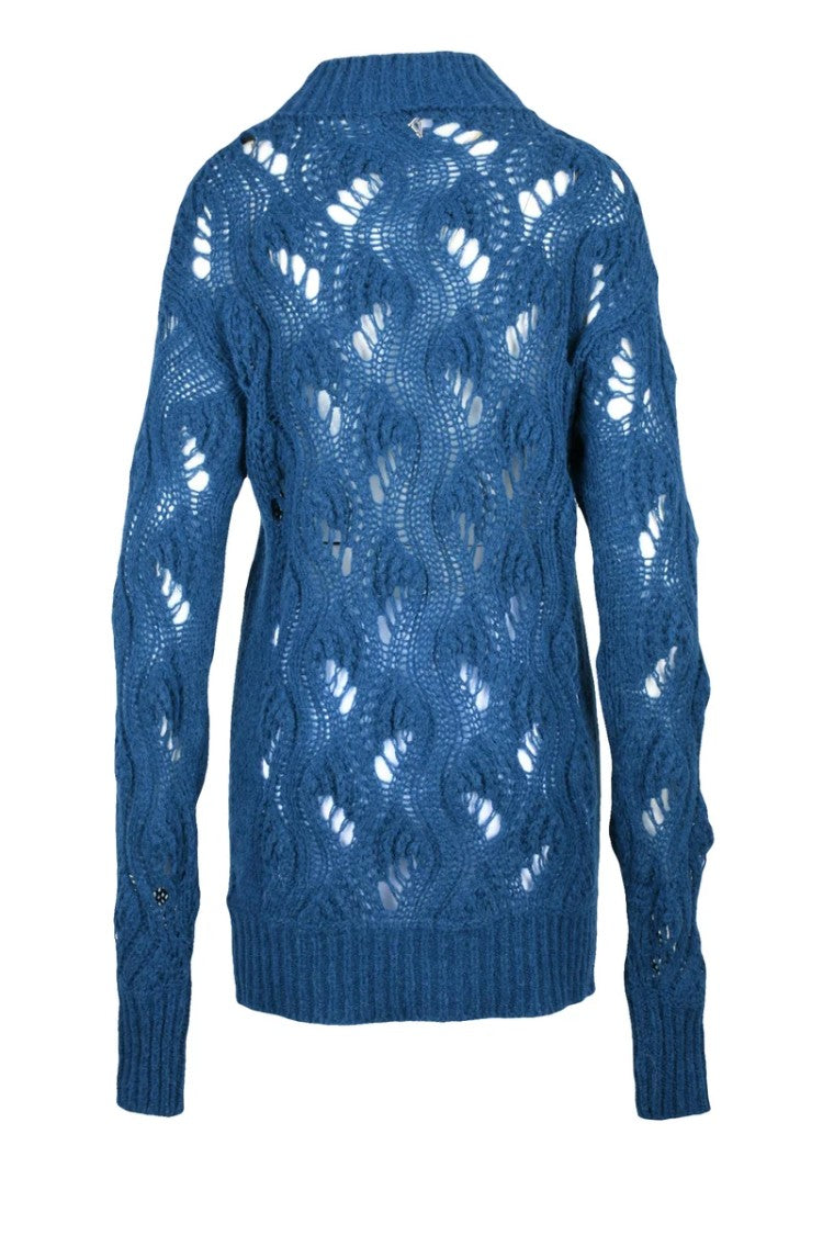 Dondup Long Openwork Knit - Blue