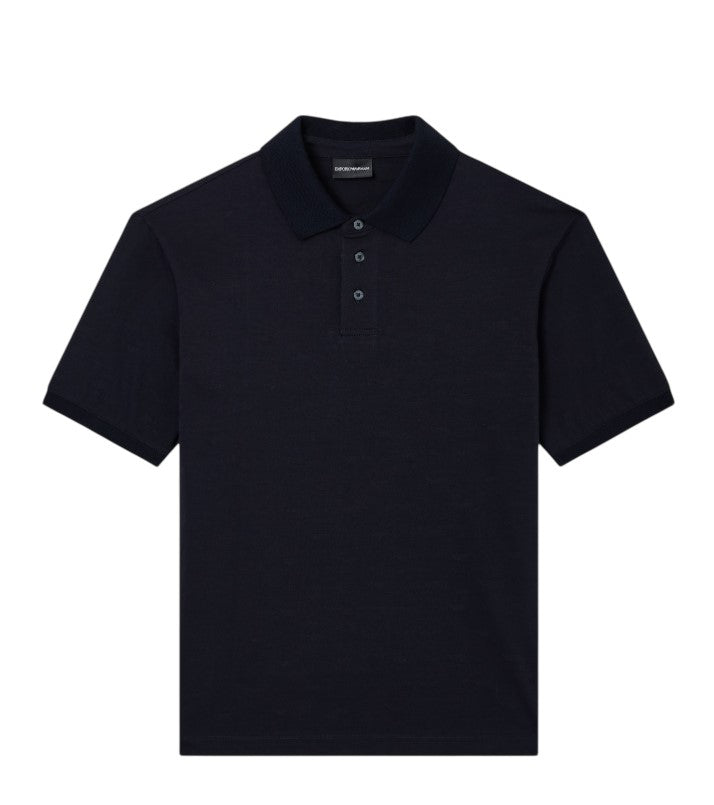 Emporio Armani Micro Eagle Jacquard Jersey Polo Shirt