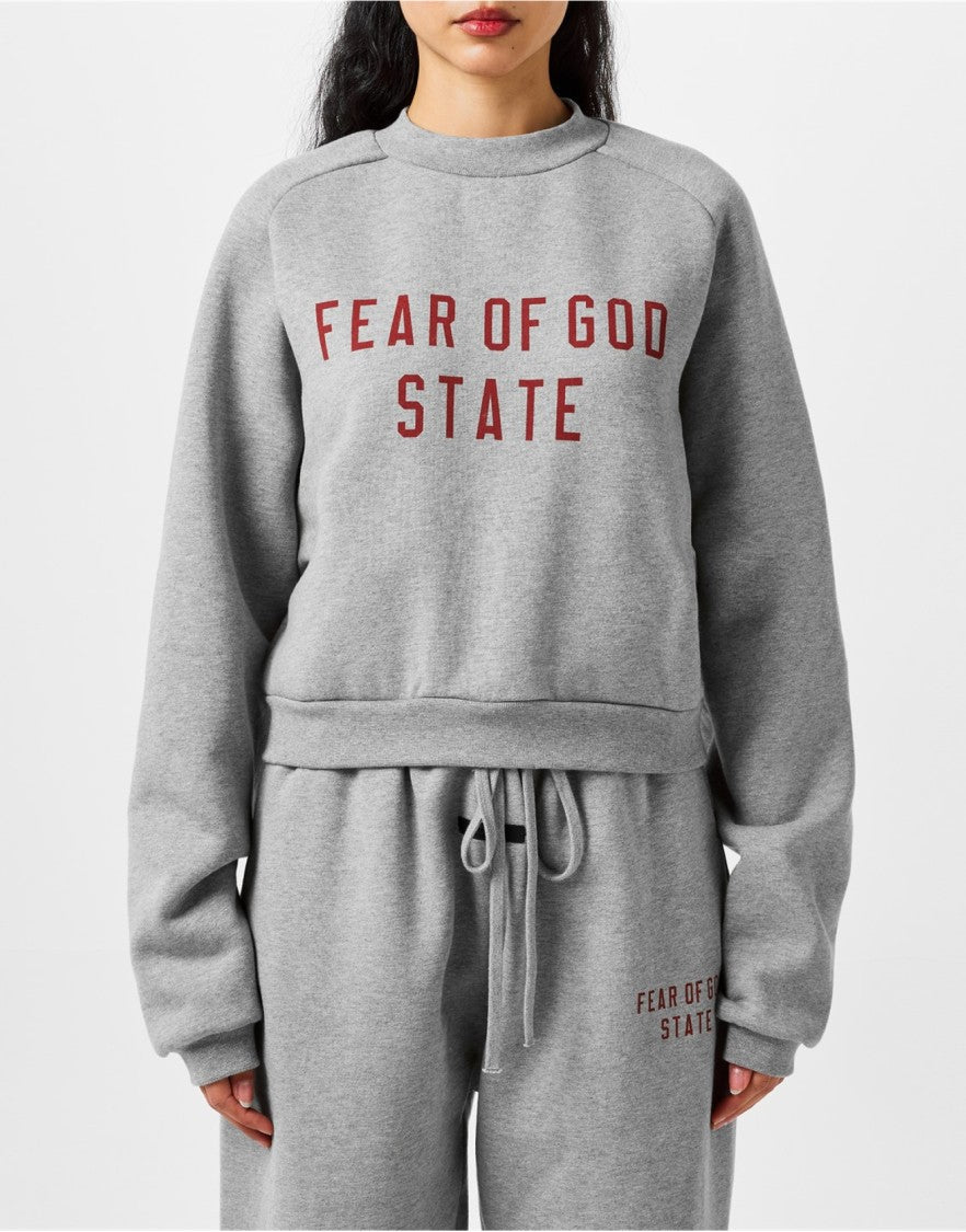 Fear Of God Essentials Logo Fleece Cropped Sweatshirt