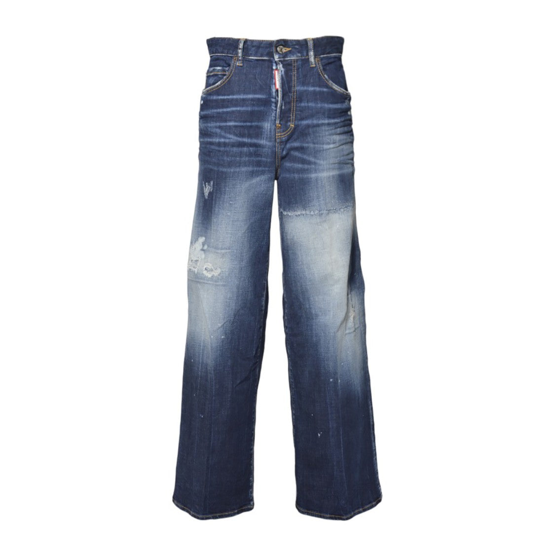 Dsquared2 Traveler Dark White Line Jeans In Dark Blue Denim