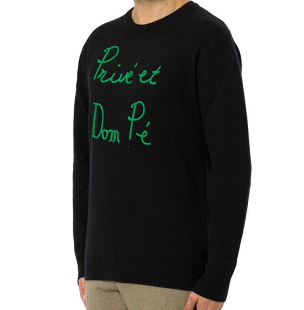 Mc2 Saint Barth Prive Et Dompe 00 Emb Black Crewneck Sweater