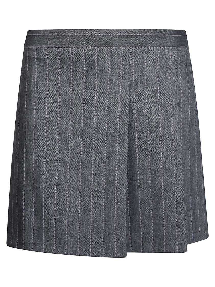 Pinko Giunco Wool-Blend Pinstripe Tailored Mini Skirt
