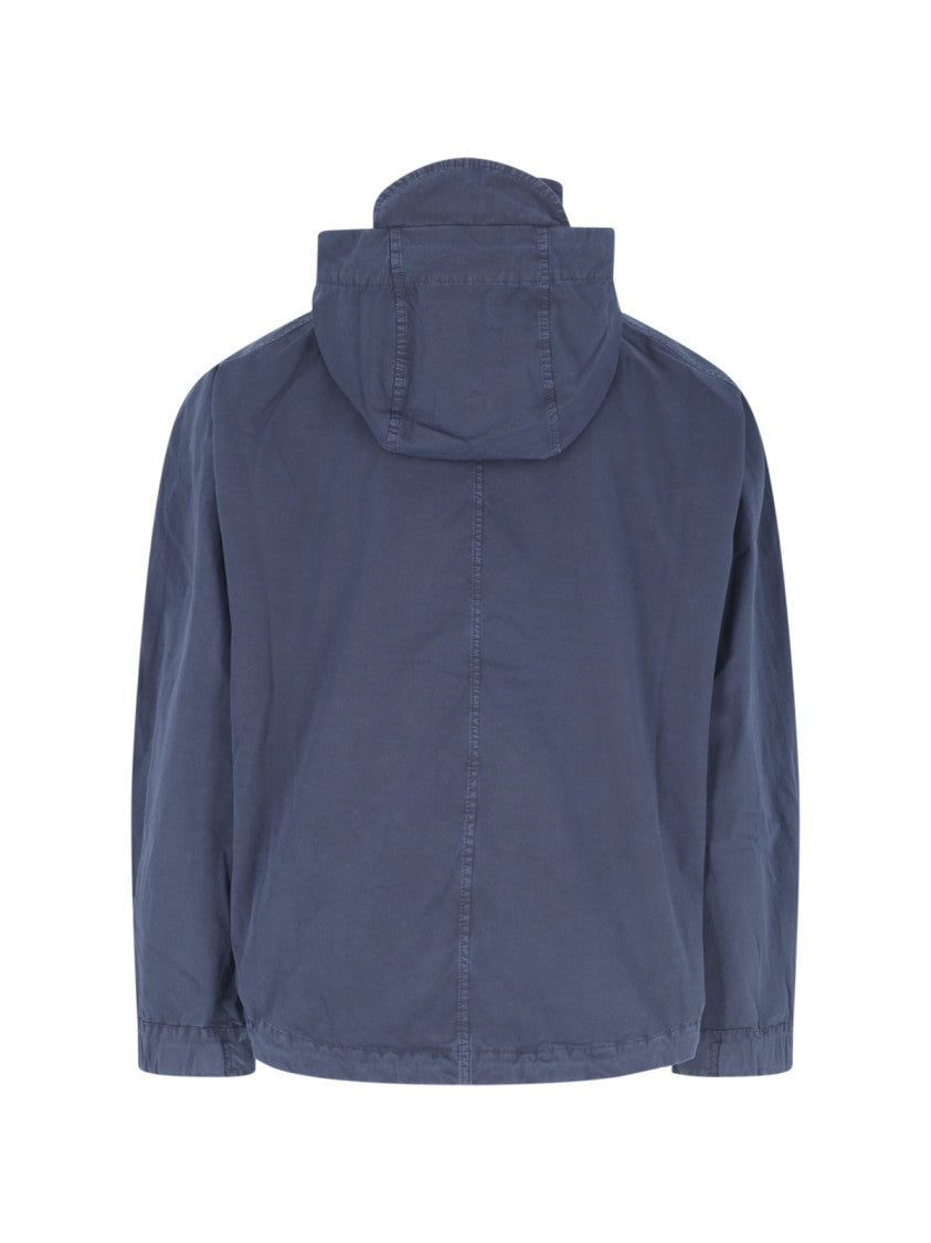 Ranra Navy Embroidered Hooded Jacket