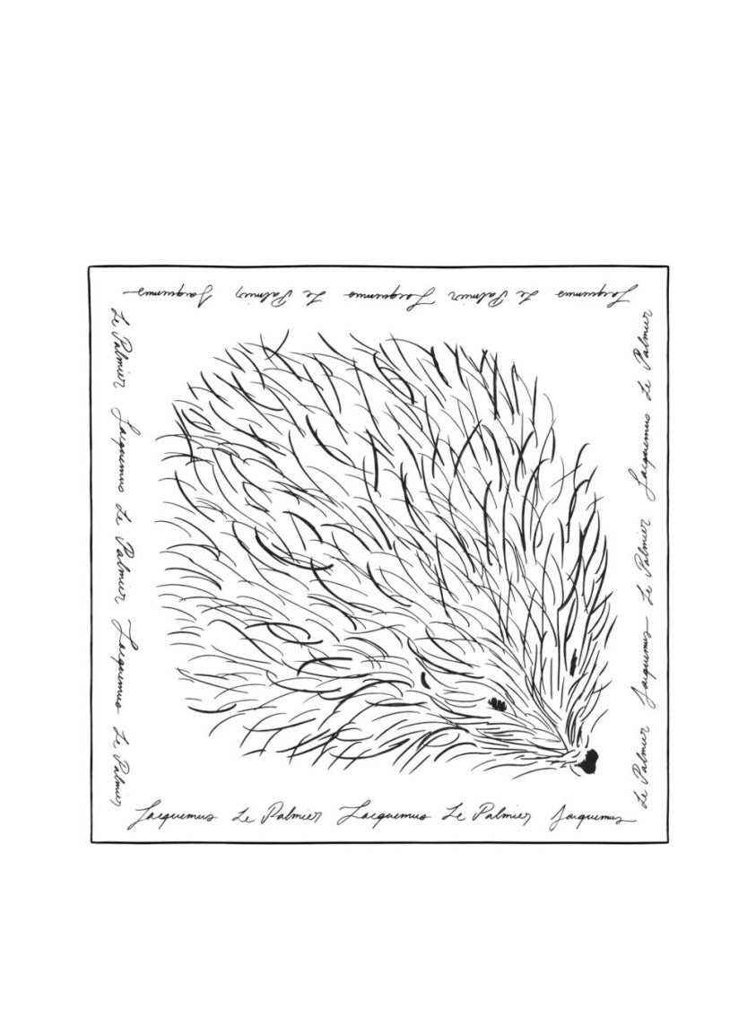 Jacquemus Hedgehog Illustration Silk Nylon Scarf
