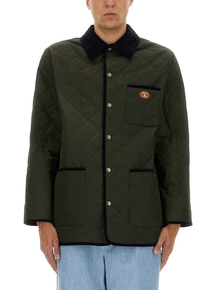 Valentino Quilted Shirt Jacket With "Vlogo" Patch