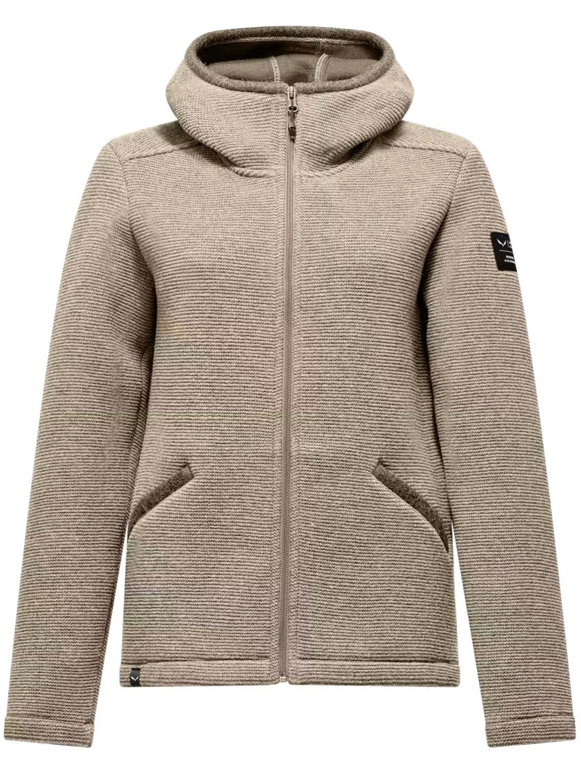 Salewa Fanes Sarner Jkt Textured Knit Hooded Zip Jacket