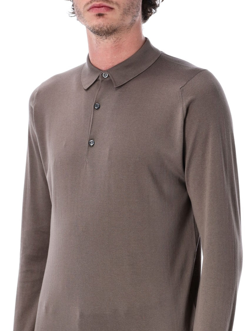 John Smedley Bradwell Fine Knit Long Sleeve Polo