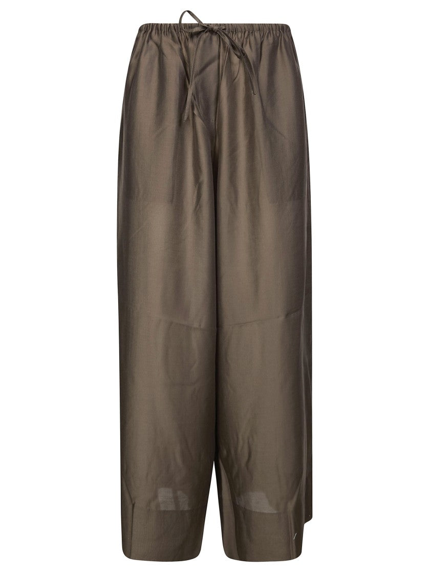 Entire Studios Cropped Elastic Waist Wide-Leg Pants