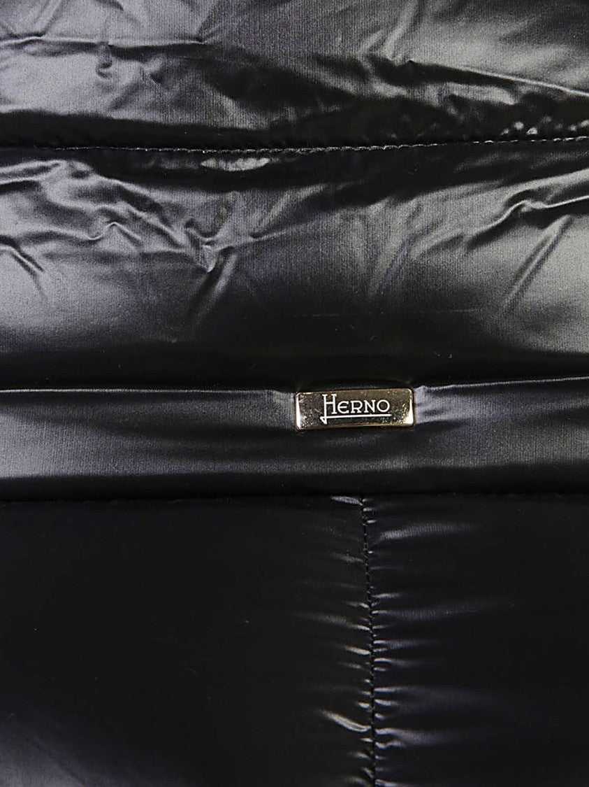 Herno Puffer Coat With High Collar And Design