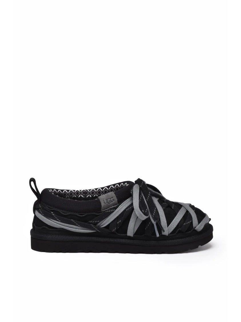 Ugg Black Leather Wool Tasman Mules
