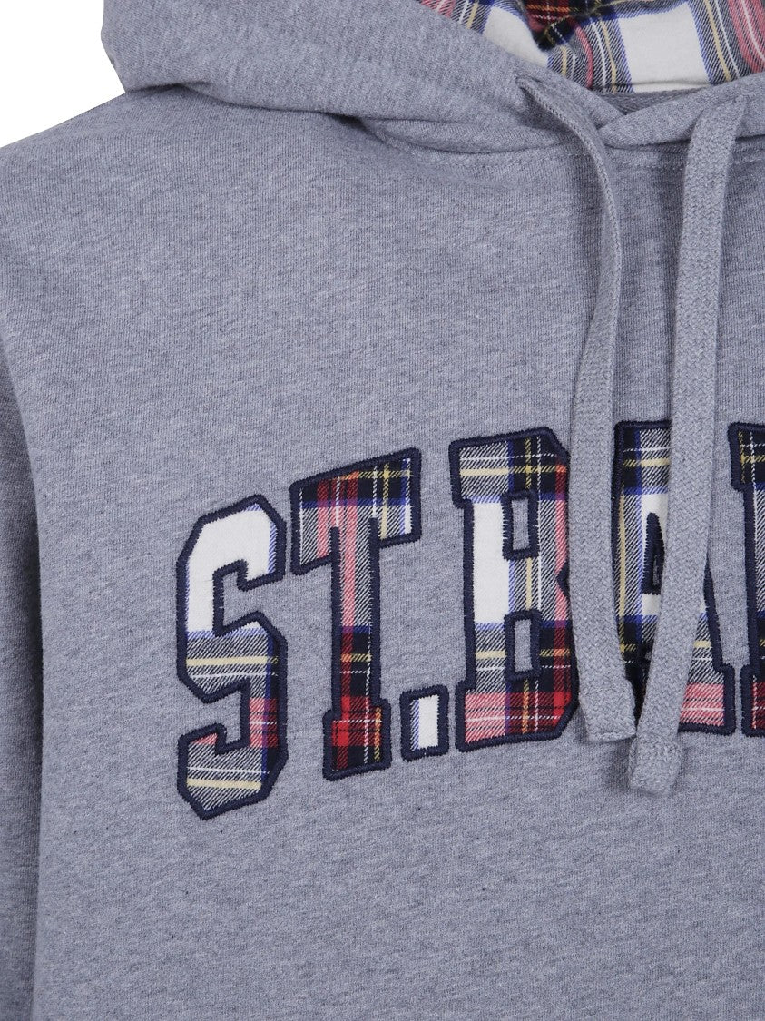 Mc2 Saint Barth Tribeca Tartan-Patch Logo-Embroidered Hoodie